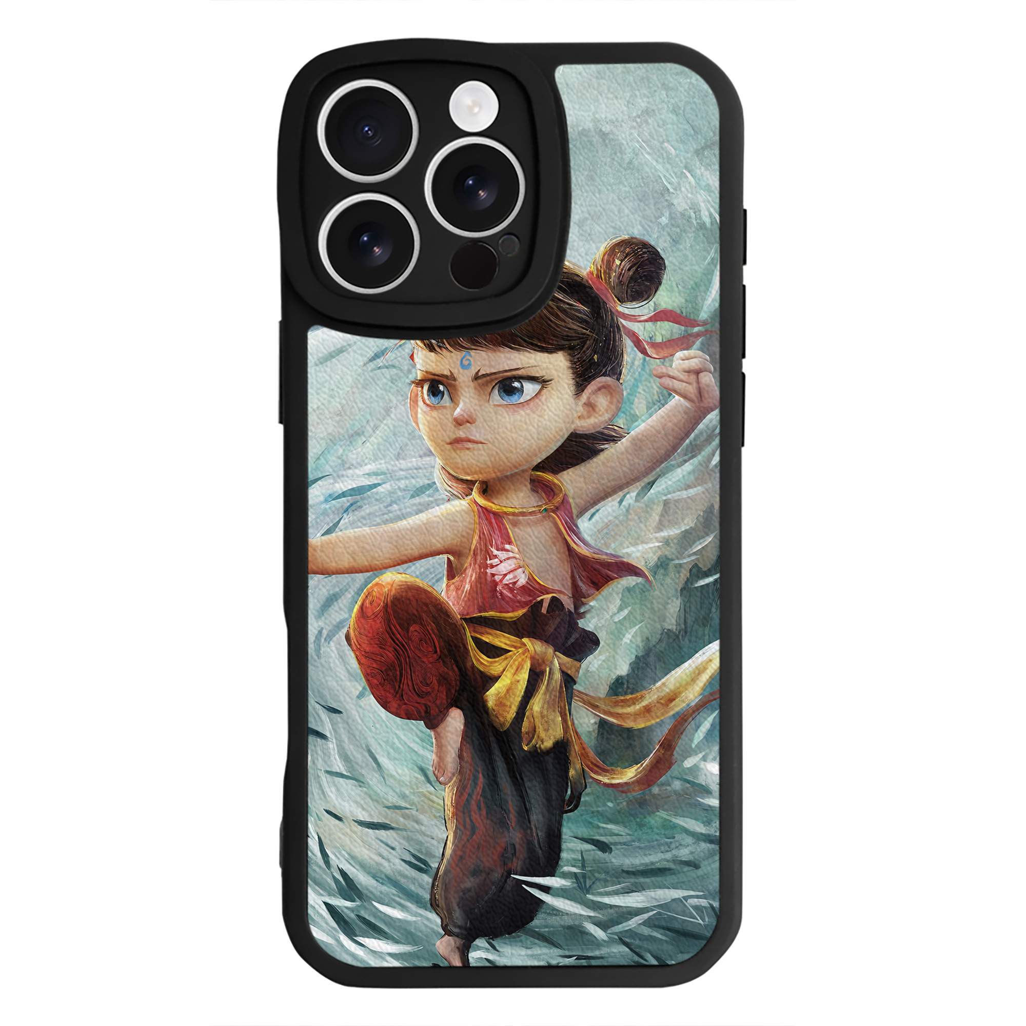 （画像用） Ne Zha 2 ナタ 魔童の大暴れ 【iPhone 16シリーズ対応】シリコンスマホケース（レザー調） 材質：シリコン